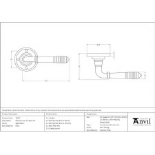 Additional picture of From The Anvil Reeded Round Rose Door Handles Aged Brass