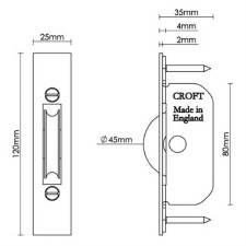 Additional picture of Sash Pulley Square Edge Antique Brass