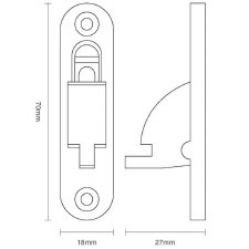 Additional picture of Weekes Sash Stop Polished Chrome