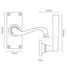 Additional picture of Shrewsbury Latch Door Handles Polished Brass Unlacquered