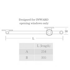 Additional picture of Aston Inward Sliding Window Stay 305mm Polished Chrome