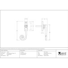 Additional picture of From The Anvil Slim Monkey Tail Espag Window Handle Polished Brass LH