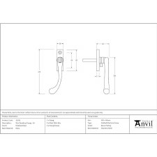 Additional picture of From The Anvil Slim Peardrop Espag Window Handle Polished Brass