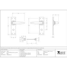 Additional picture of From The Anvil Smooth Cast Bathroom Door Handles Black Smooth