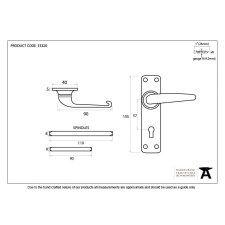 Additional picture of From The Anvil Smooth Cast Door Lock Handles Black Smooth