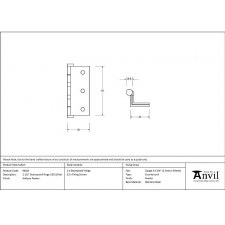 Additional picture of From The Anvil Stormproof Hinge Antique Pewter