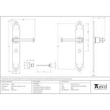 Additional picture of From The Anvil Tudor Bathroom Door Handles Black