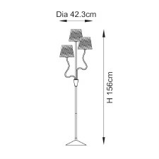 Additional picture of Wriggle 3 Light Floor Lamp Aged Brass