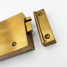 Additional picture of Broughtons 5" Bathroom Rim Latch Left Hand Antique Satin Brass