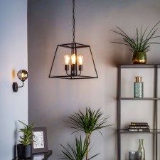 Additional picture of Academy 4 Light Lantern Pendant Black