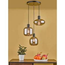 Additional picture of Aiden 3 Light Cluster Pendant Smoked Glass & Satin Black