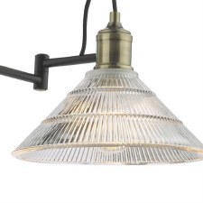 Additional picture of Boyd Swing Arm Toggle Wall Light Black & Antique Brass
