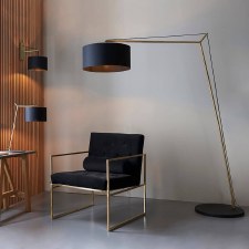 Additional picture of Broadmayne Floor Lamp Matt Brass & Black