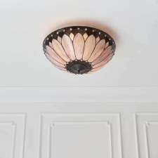 Additional picture of Interiors 1900 Brooklyn Tiffany Flush Ceiling Light