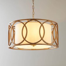 Additional picture of Cattistock 4 Light Framed Pendant Brushed Gold