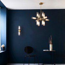 Additional picture of Corscombe 12 Light Ribbed Pendant Satin Brass