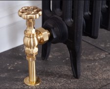 Additional picture of Daisy Manual Radiator Valves Satin Brass Lacquered