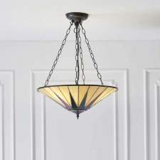 Additional picture of Interiors 1900 Dark Star Tiffany Large Inverted Pendant