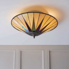 Additional picture of Interiors 1900 Dark Star Tiffany Large Flush Light