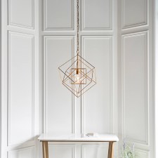 Additional picture of Edmondsham Frame Pendant MED Antique Gold & Silver Leaf