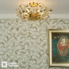 Additional picture of Audley End Semi Flush Pendant Gold Leaf & Crystal