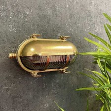 Additional picture of Eyelid Outdoor Bulkhead Light Raw Brass