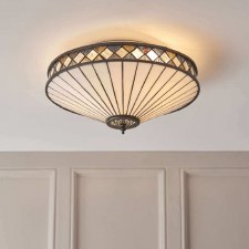 Additional picture of Interiors 1900 Fargo Tiffany Flush Ceiling Light