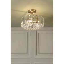 Additional picture of Laura Ashley Fernhurst 3 Light Semi Flush Ceiling Antique Brass