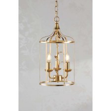 Additional picture of Laura Ashley Halton 3 Light Ceiling Lantern Distressed Gold Leaf
