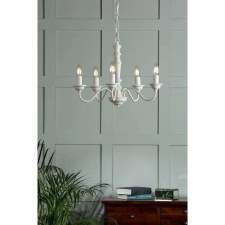 Additional picture of Laura Ashley Tate 5 Light Pendant Matt White