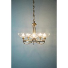 Additional picture of Laura Ashley Wellham 5 Light Chandelier Antique Brass