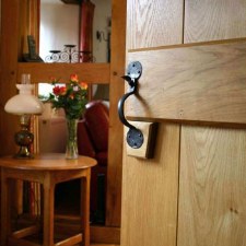Additional picture of From The Anvil Bean Thumb Latch For Thick Doors Beeswax