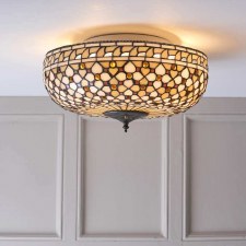 Additional picture of Interiors 1900 Mille Feux Tiffany Flush Ceiling Light