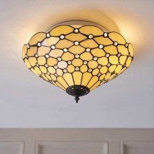 Additional picture of Interiors 1900 Pearl Tiffany Medium Flush Light 70242