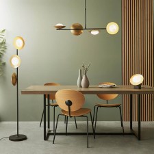 Additional picture of Plush 3 Light Globe Floor Lamp Gold & Dark Bronze