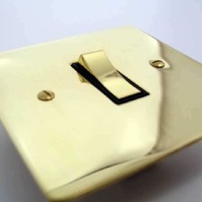 Additional picture of Victorian Rocker Light Switch 1 Gang Polished Brass Unlacquered