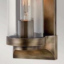 Additional picture of Quintiesse Pearson Outdoor Flush Wall Light Burnished Bronze