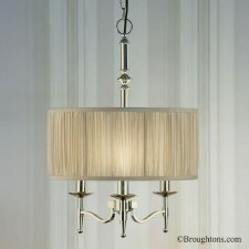 Additional picture of Stanford Georgetown Pendant Light Polished Nickel Beige Shade