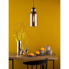 Additional picture of Tao Single Pendant Light Black & Smoked Glass