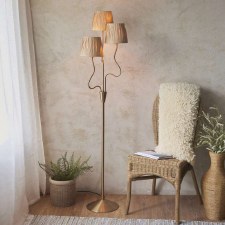 Additional picture of Wriggle 3 Light Floor Lamp Aged Brass