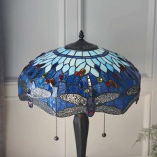 Additional picture of Interiors 1900 Blue Dragonfly Medium Tiffany Table Lamp