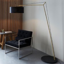 Additional picture of Broadmayne Floor Lamp Matt Brass & Black