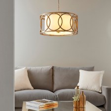 Additional picture of Cattistock 4 Light Framed Pendant Brushed Gold