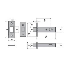 Additional picture of Tubular Deadbolt G8060 83mm Polished Brass Unlacquered