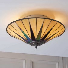 Additional picture of Interiors 1900 Dark Star Tiffany Large Flush Light