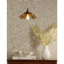 Additional picture of Ethel Single Pendant Light Antique Brass & Amber Glass