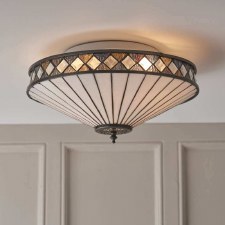 Additional picture of Interiors 1900 Fargo Tiffany Flush Ceiling Light