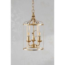 Additional picture of Laura Ashley Halton 3 Light Ceiling Lantern Distressed Gold Leaf