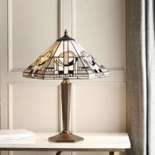 Additional picture of Interiors 1900 Metropolitan Tiffany Table Lamp Brass