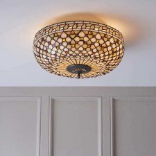 Additional picture of Interiors 1900 Mille Feux Tiffany Flush Ceiling Light